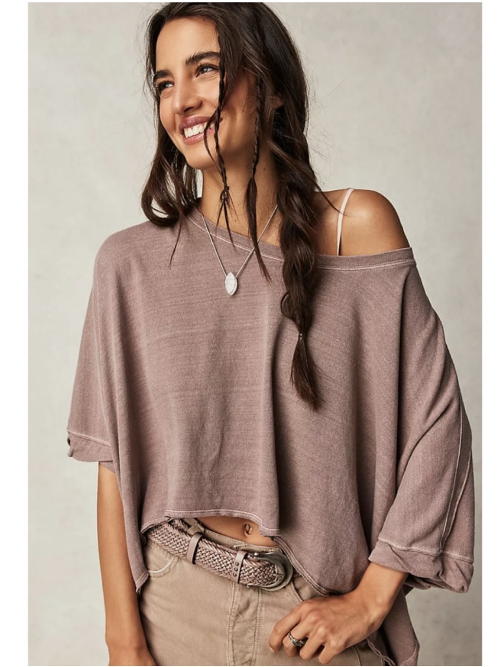 Free People We The Free 100% cotton cc tee in withered rose